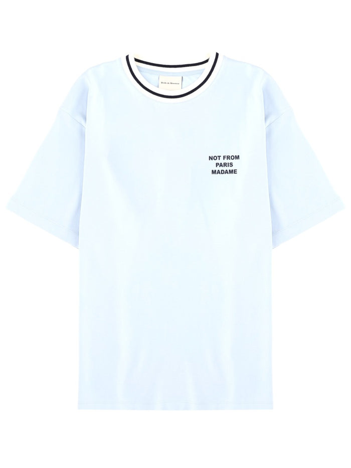 Drôle De Monsieur Azure Cotton T-Shirt