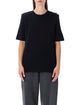 The Frankie Shop The Frankie Shop Carrington Padded Shoulder Tee In Black