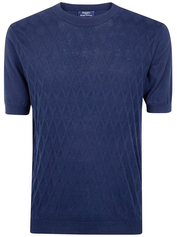 Barba Napoli Embroidered Fancy Round Neck Sweater