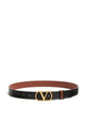 Valentino Garavani Vlogo Signature Reversible Belt In Glossy Calfskin 30 Mm