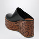 Chloé Maxime Wedge Sabot In Calfskin Leather Black
