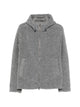 Herno Grey Bouclé Effect Hooded Front Zip Fastening Long Sleeves Straight Hem