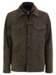 Moorer Torquato-Ur - Suede Leather Jacket With Inner Technical Bib