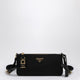 Prada Black Renylon And Leather Bag With Padlock