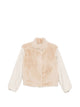 Herno Powder Pink, Faux-Fur Panels, High Neck, Long Sleeves, Elasticated Cuffs, Concealed Front Fastening.