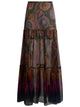 Etro Silk Maxi Skirt With Placed Paisley Print