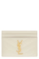 Saint Laurent Cassandre Card Holder In Cream