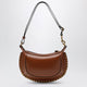 Isabel Marant Oskan Moon Shoulder Bag In Calfskin Leather Cognac