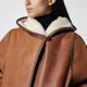Isabel Marant Amiel Hooded Shearling Short Coat In Cognac