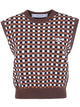 Golden Goose "Journey Roby" Woman`S Knit Vest Wool Chess 3D