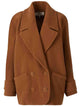 Chloé Short Double-Breasted Wool Coat With Herringbone Pattern