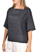Gran Sasso Blue Cotton Blusa Top