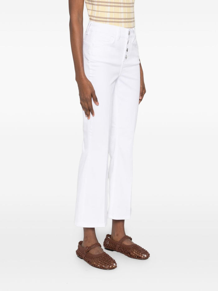 Liu Jo White Jeans With Silver Logo Buttons