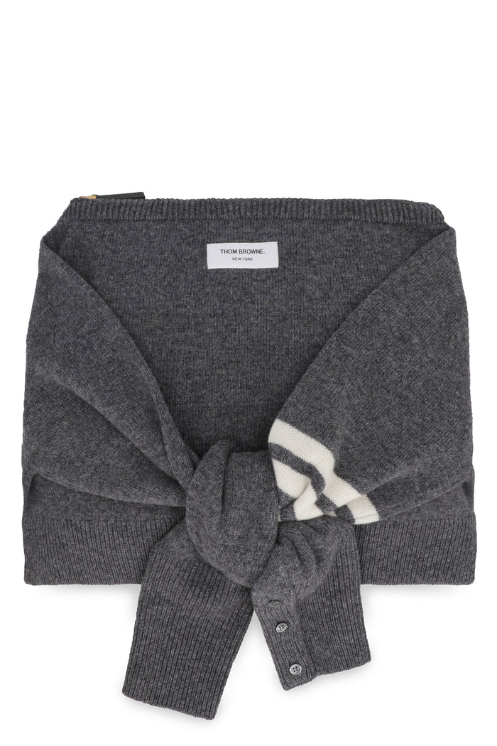 Thom Browne Melange Grey Wool Clutch