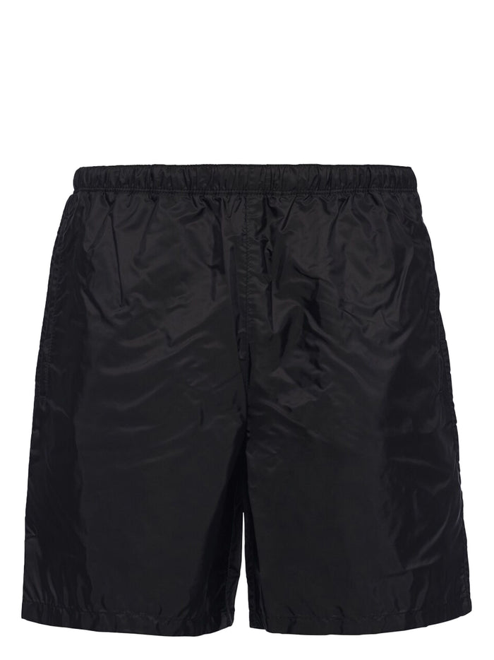 Prada Re-Nylon Triangle-Logo Swim Trunks