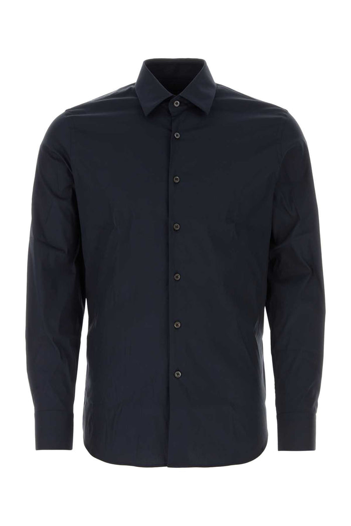 Prada Blue Stretch Poplin Shirt