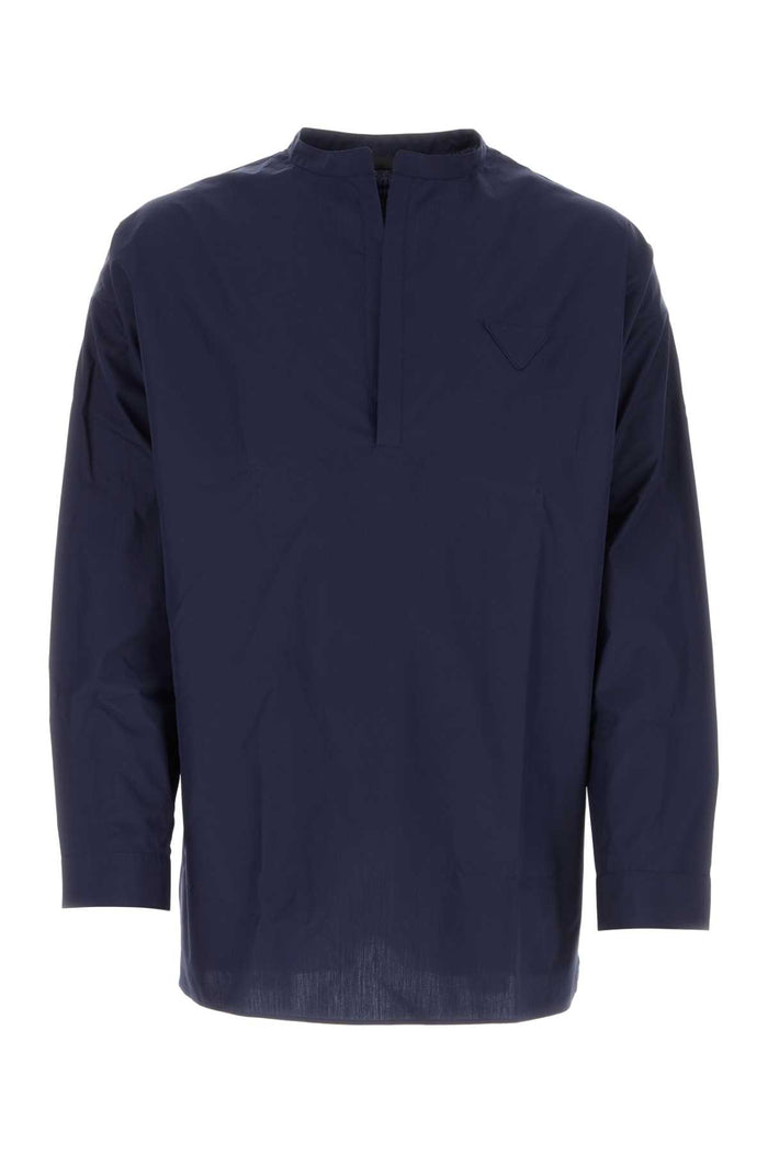 Prada Navy Blue Poplin Oversize Shirt
