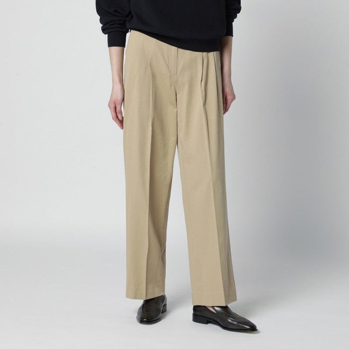 Dunst Beige Doublepleat Trousers In Cotton Blend