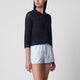 Dunst Navy Blue Openwork Linenblend Cardigan