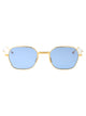 Thom Browne 18K Gold Plate Titanium / Blue Lens Titanium Sunglasses