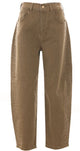 Liu Jo Brown Rhinestone Barrel-Leg Trousers