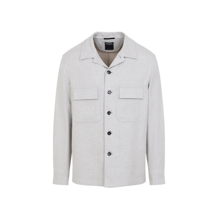 Zegna Beige Linen Shirt