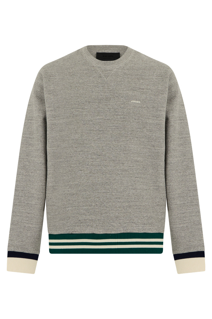 Prada Crew Neck Sweatshirt In Cotton
