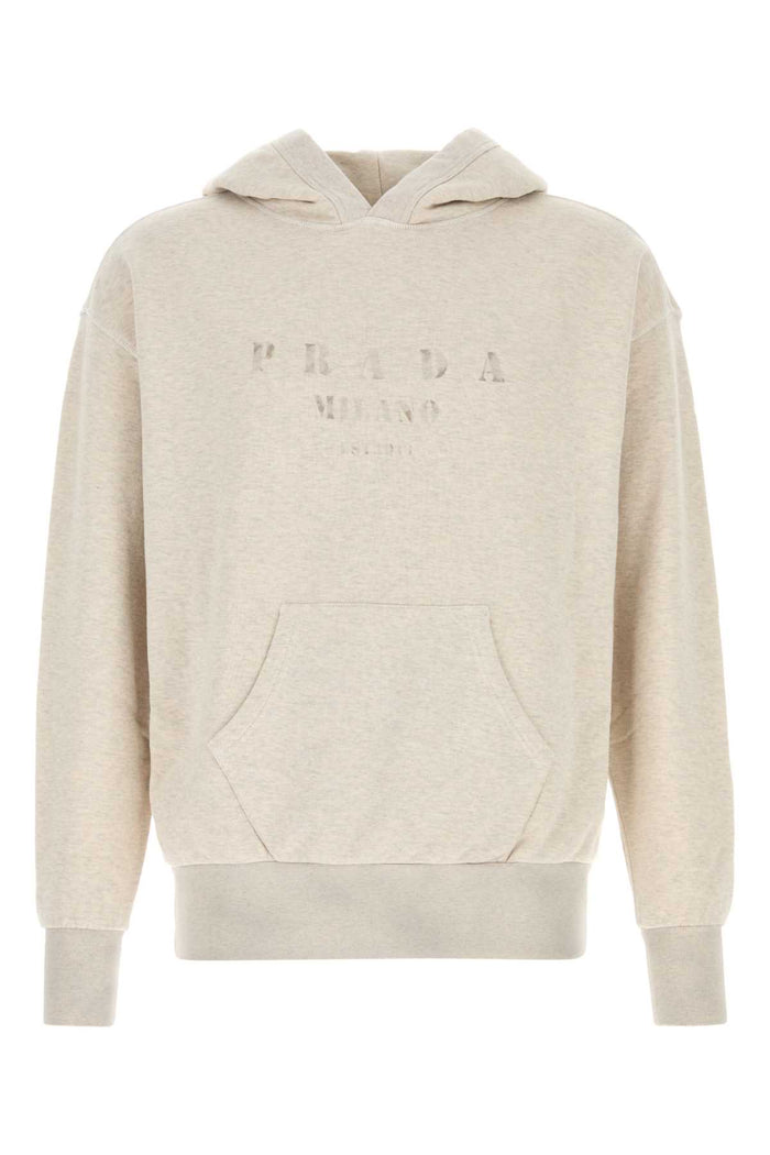 Prada Melange Sand Cotton Sweatshirt