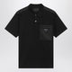 Prada Black Cotton Stretch And Renylon Polo Shirt