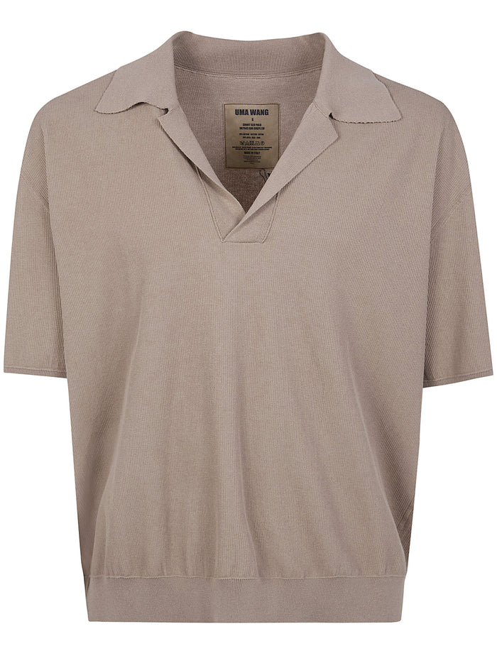 Uma Wang Short "Rib Crepe" Polo