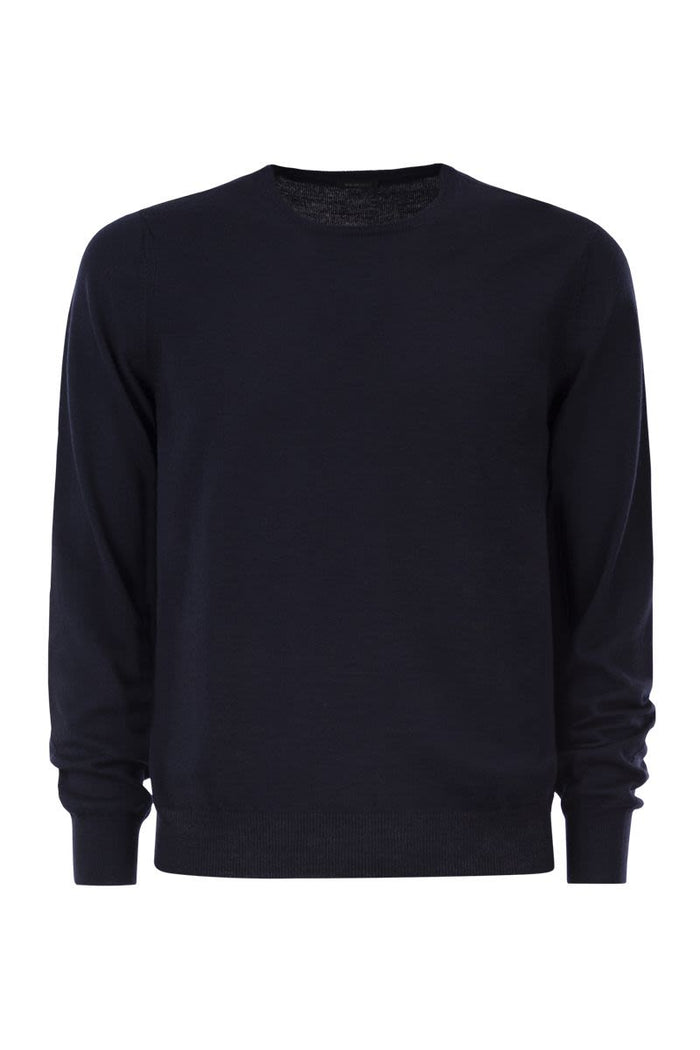 Kiton Long-Sleeved Wool Crew Neck Jumper