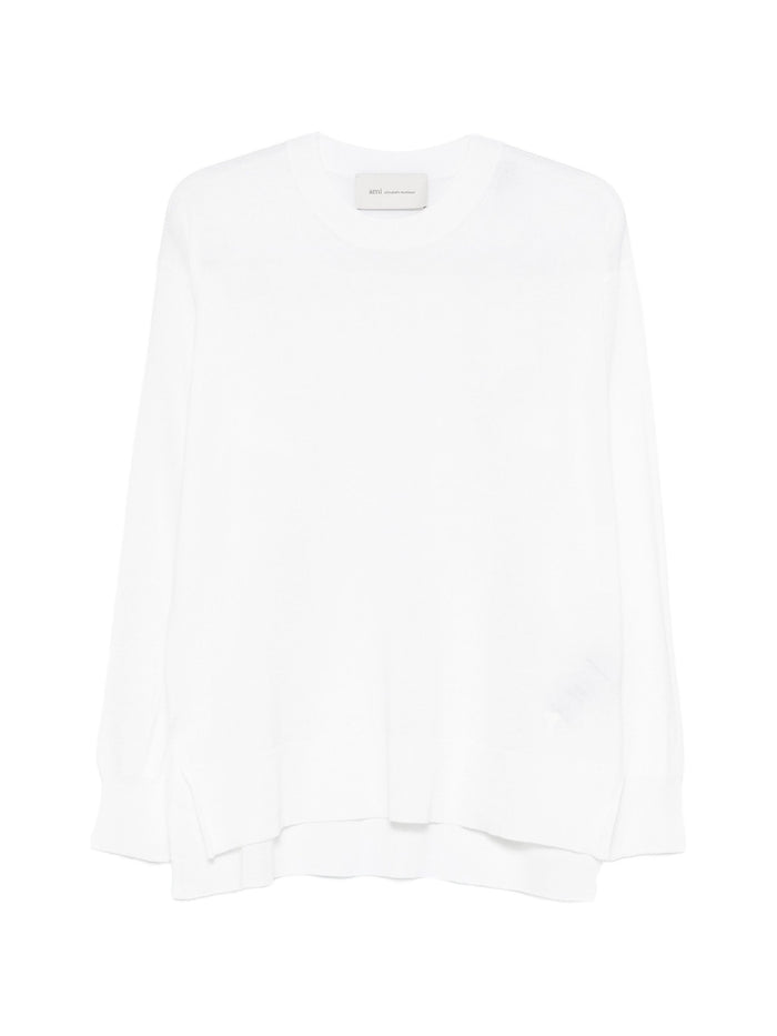 Ami Paris Wool Silk Crewneck Sweater Adc