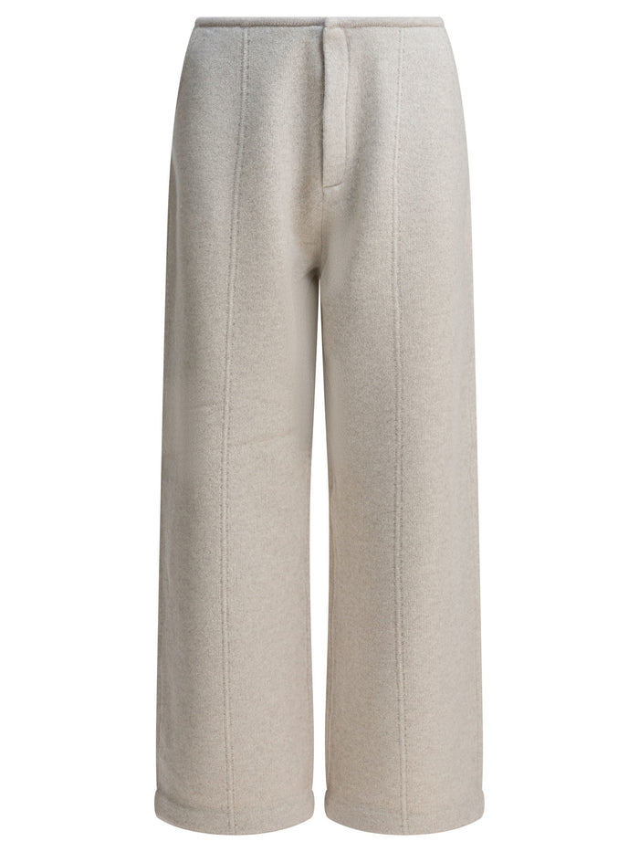 Umarmung White Wool Cashmere Trousers