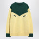 Prada Cream And Emerald Green Wool Sweater