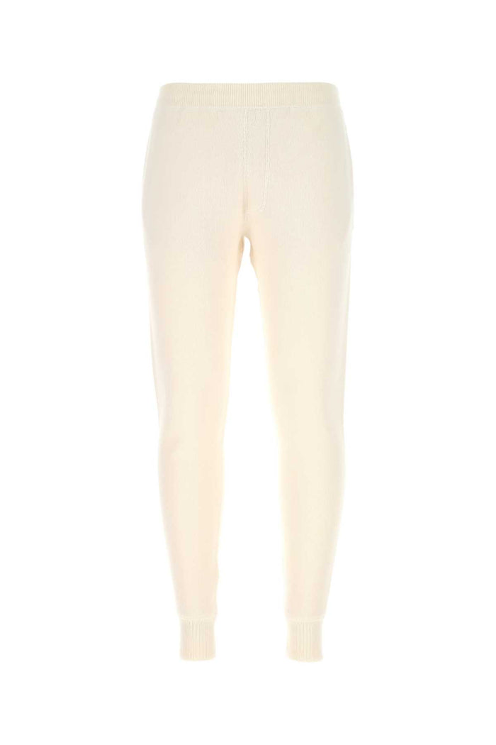 Prada Ivory Stretch Cashmere Blend Joggers