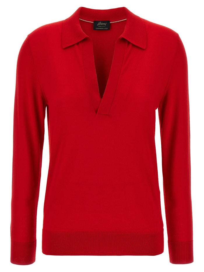Brioni Cashmere And Silk Polo Shirt