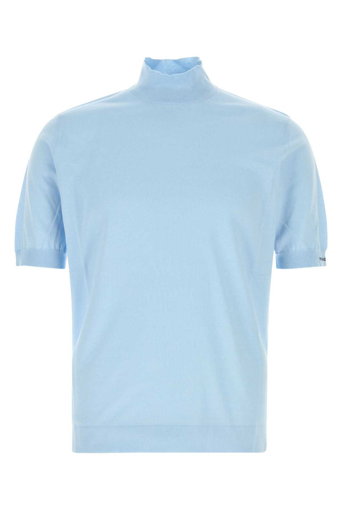 Prada Light Blue Cotton Sweater