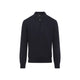 Brioni Midnight Blue Wool Long Sleeves Zip Polo