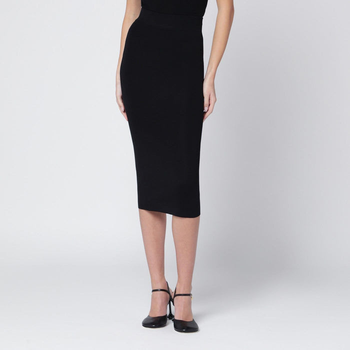 Entire Studios Black Viscoseblend Midi Skirt