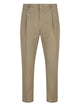 Prada Pleated Cotton Trousers With Charm