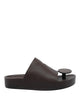 Uma Wang Brown Round Slide Sandals