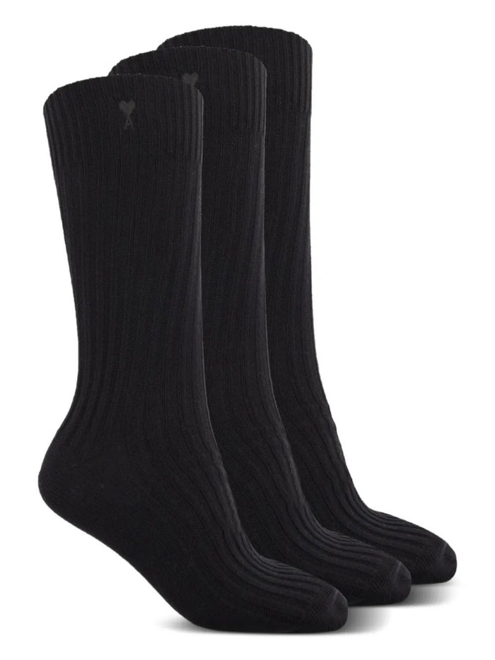 Ami Three Pack Black Ami De Coeur Socks