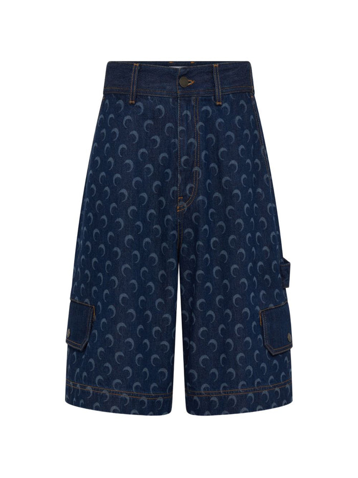Marine Serre Moon Denim Bermuda Shorts