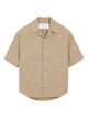 Ami Paris Beige Taupe Cotton Bowling Shirt