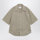 Ami Paris Beige Taupe Cotton Bowling Shirt