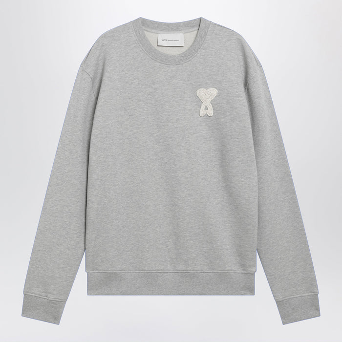 Ami Paris Grey Ami De Coeur Cotton Sweatshirt