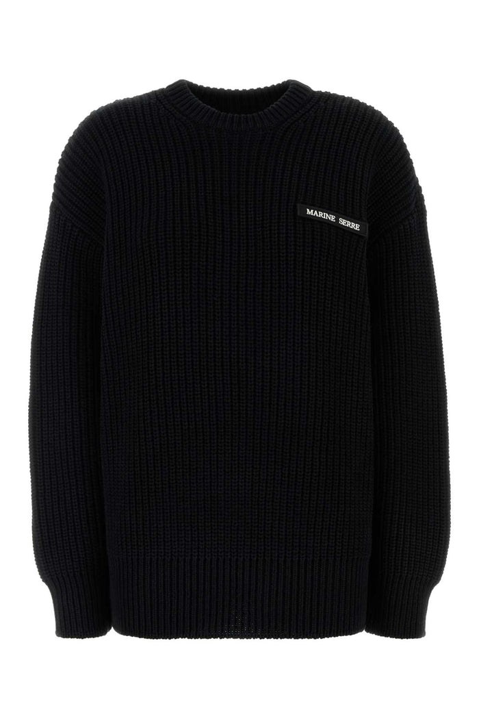 Marine Serre Black Cotton Oversize Sweater