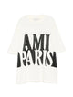 Ami Paris Short Sleeves Blanc Creme Cotton T-Shirt