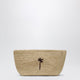 Manebí Raffia Clutch With Logo Embroidery