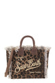 Mc2 Saint Barth Leopard-Print Mini Tote With Saint Barth Logo